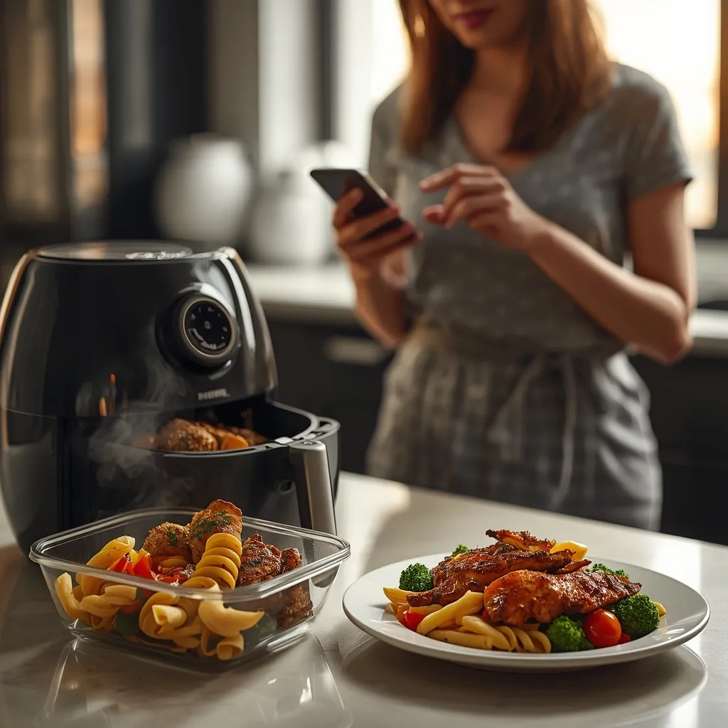 Sobras recalentadas con la air fryer